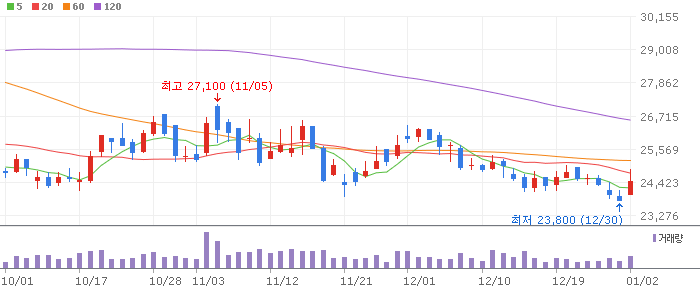 씨젠 일봉 차트