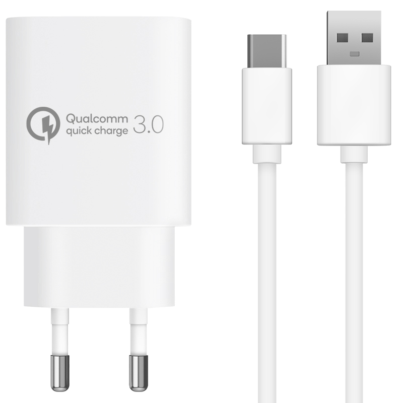 홈플래닛 퀄컴 공식인증 QC3.0 18W고속충전기 + 타입C케이블 1.2m 세트 5,990원 꿀딜